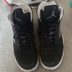 Jordan Men's Black and White High-Top Sneakers